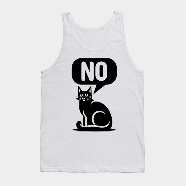 Black Cat Says NO Tank Top by TooplesArt